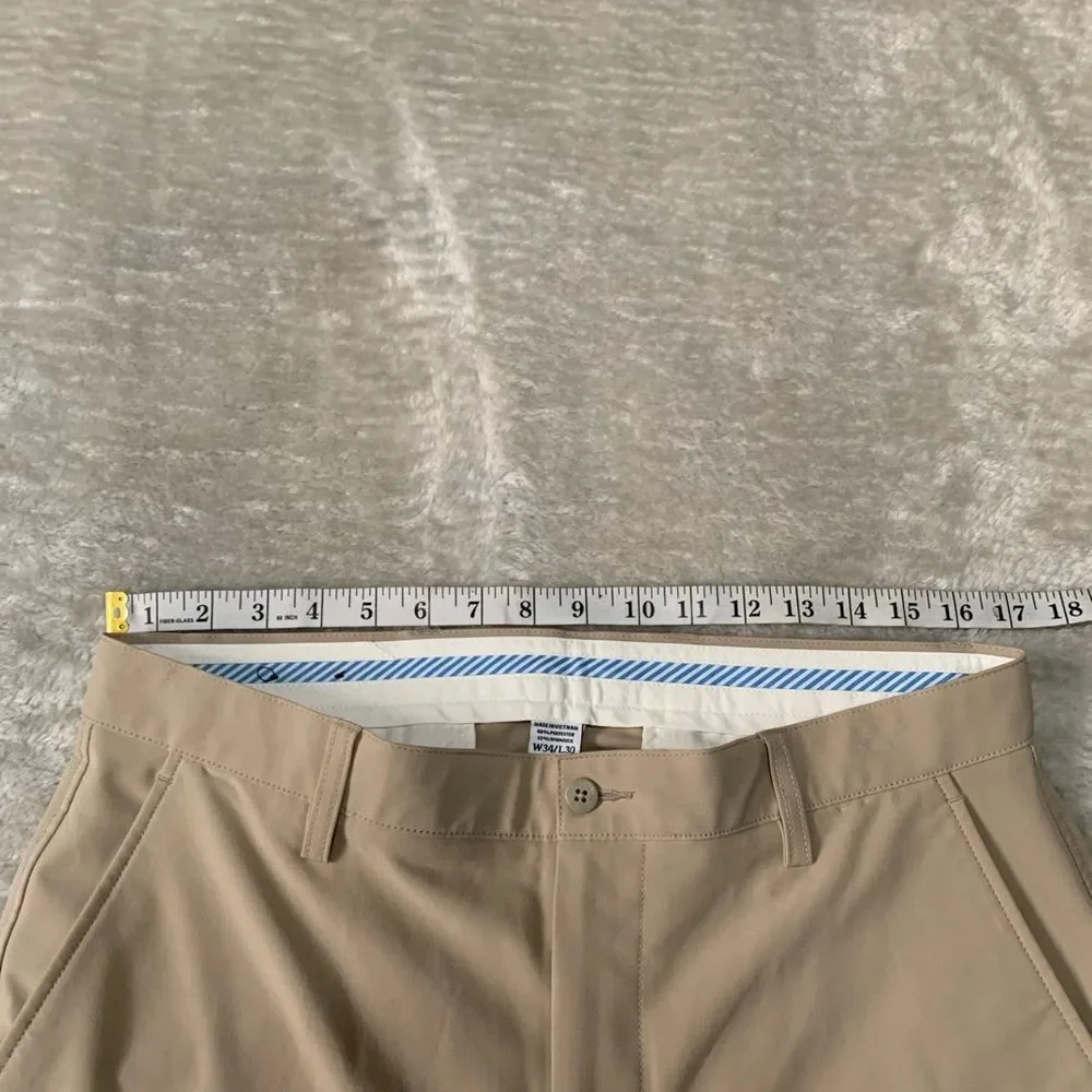 Footjoy FJ Mens Beige Chino Straight Golf Pants Size 34x30‎ Pants Stretch